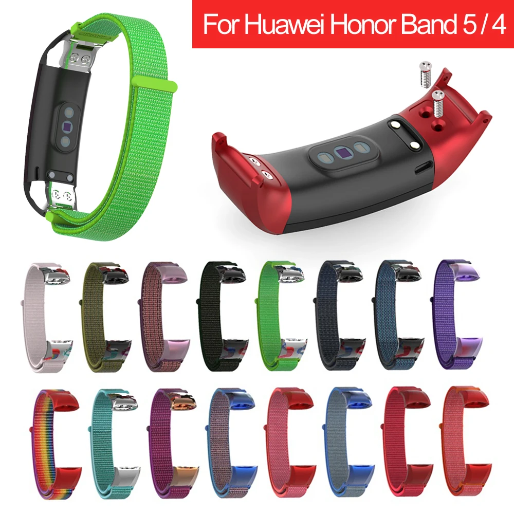 Сменный нейлоновый ремешок для часов спортивный Huawei Honor Band 5 4 металлический
