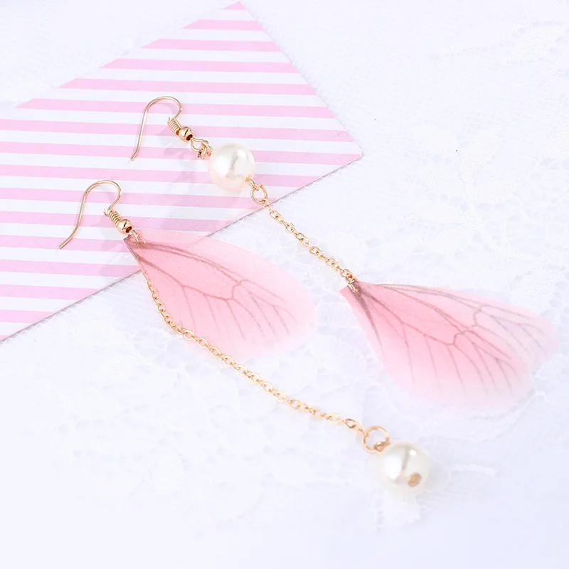 Серьги-подвески в Корейском стиле с крыльями бабочки для девушек и женщин модные