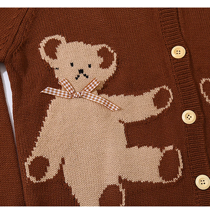 Модный винтажный Женский Осенний вязаный кардиган пальто коричневого цвета