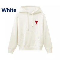 ami hooded sweater men and women couple 2021 new loose cotton red heart a pullover sweatshirt embroidered jacket casual tops