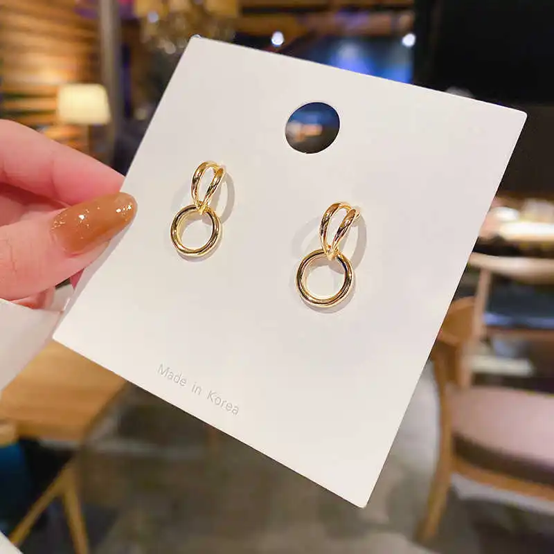 

S925 silver needle French classic Circle Earrings for women