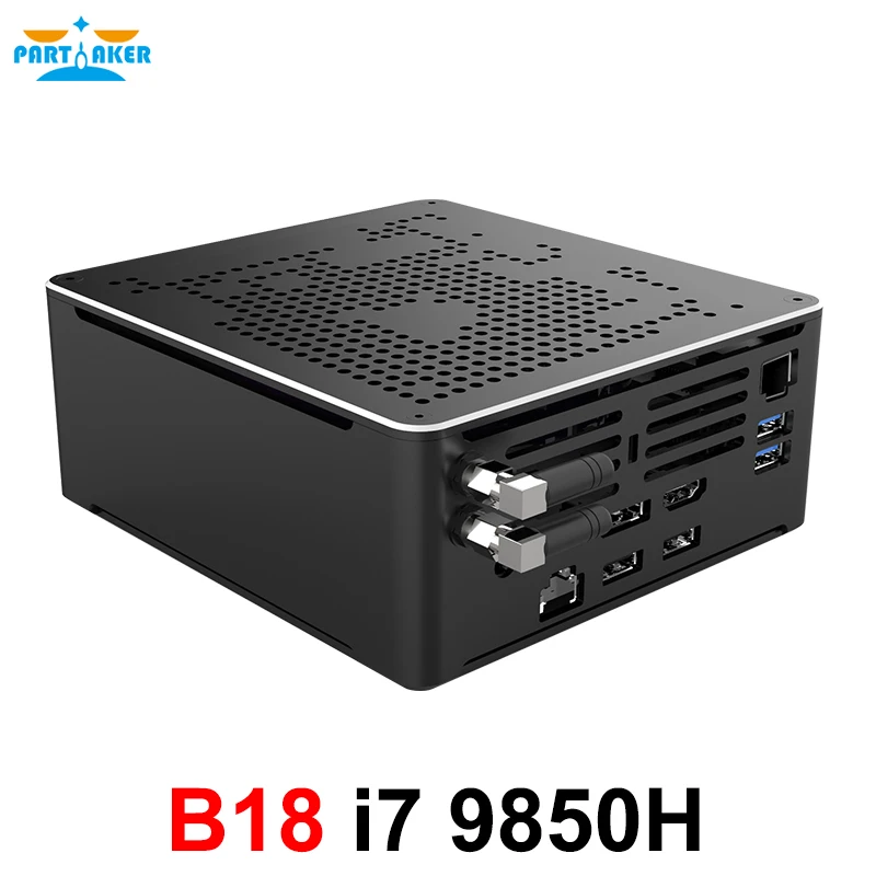 

Newest Mini PC Intel Core i7 9850H Windows10 Pro 2*DDR4 2*M.2 PCIE+1*2.5''SATA Graphics 630 Gaming Silence PC HDMI DP AC WiFi BT