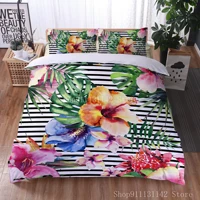 flamingo skull flower bedding pillowcase bedding high quality down quilt cover cartoon printed soft full queen king sheet linen