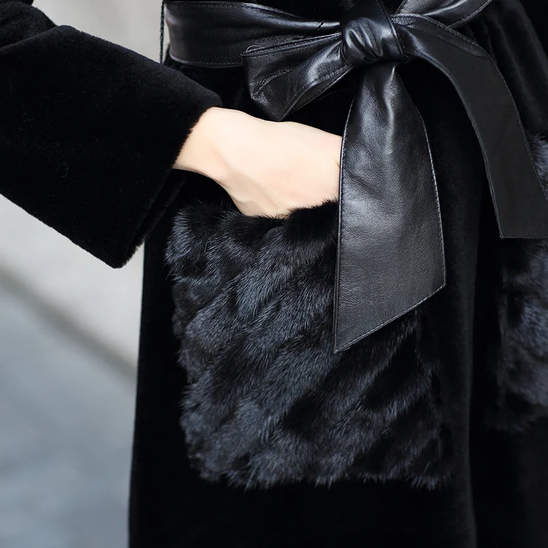 Женская шерстяная куртка с капюшоном из натуральной овечьей шерсти карманами