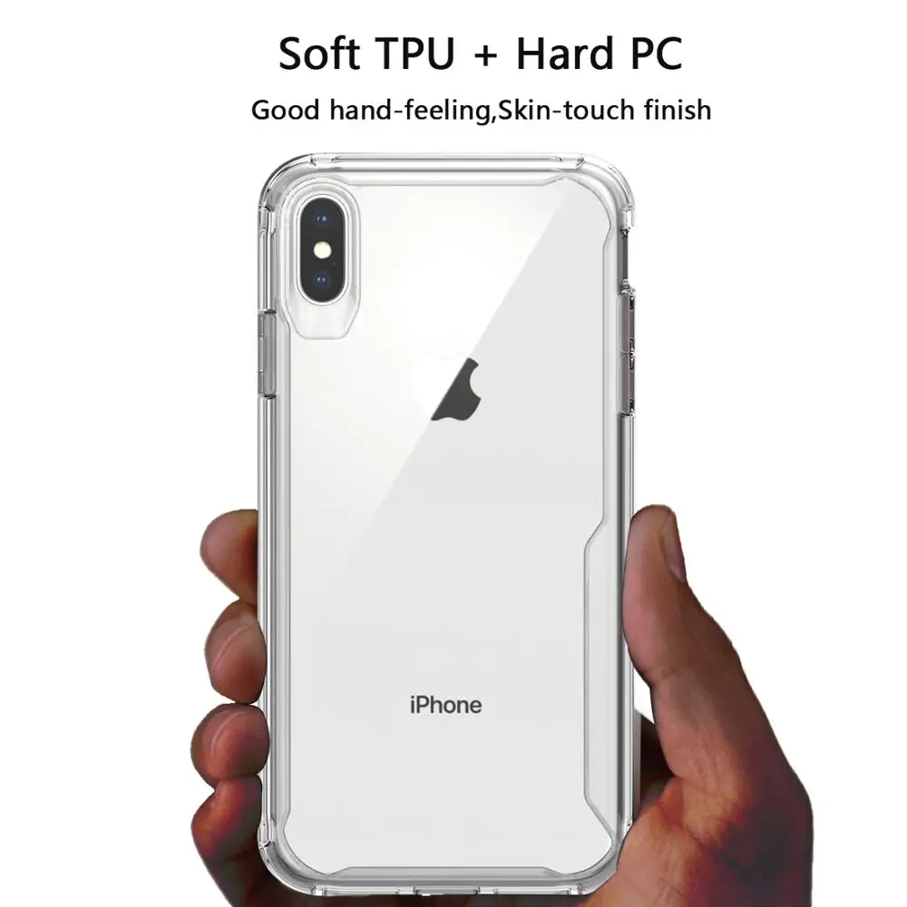 Прочный сверхпрочный чехол на айфон 12 11 Pro Xs Max SE 2020 6 6S 7 8 плюс кристально чистая