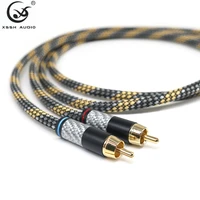 xssh hifi rca audio signal cable 4n ofc silver plated audio cable male to male audio cable 2rca 2rca signal cable