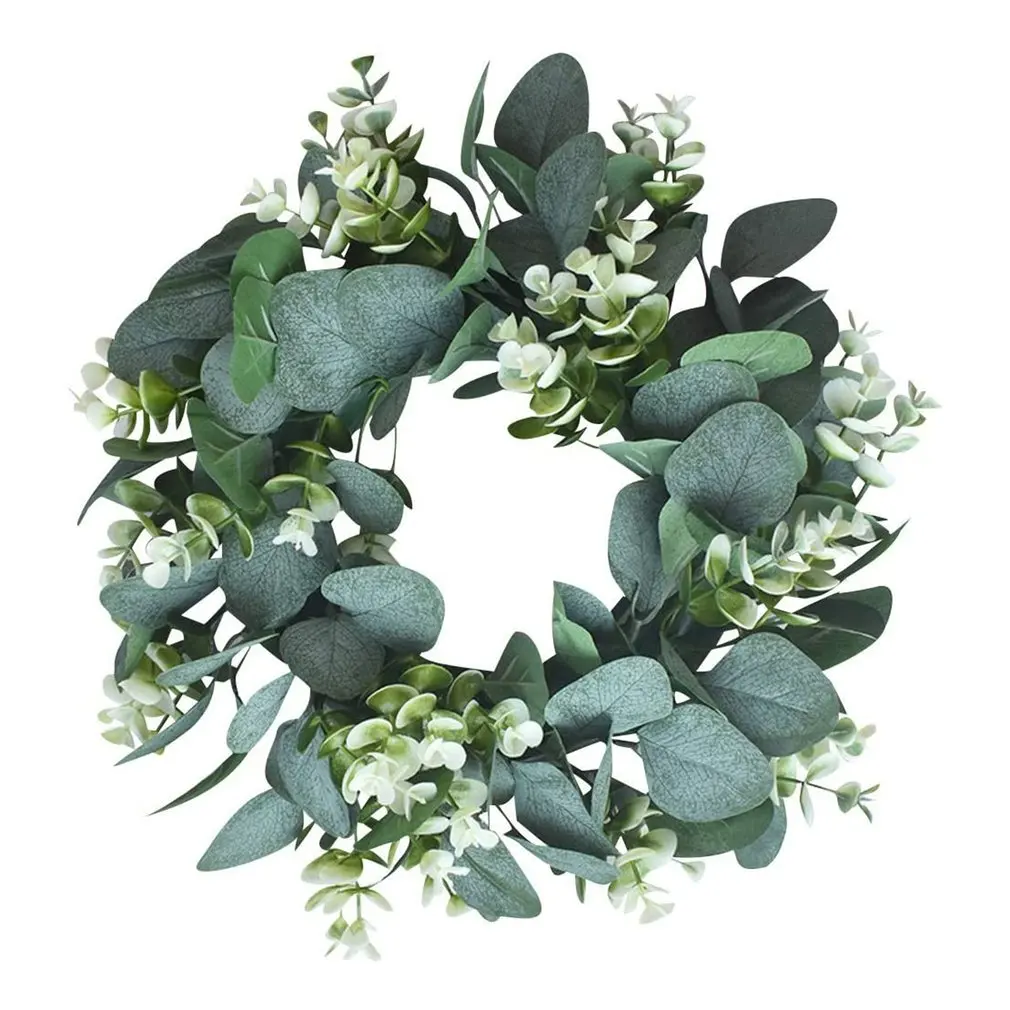 

Eucalyptus wreath Artificial plants Background Wall window decorative Wedding party supplies Gifts Diy Christmas home decoration