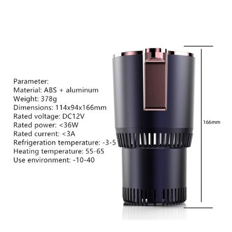 

12V Car Office 2 in 1 Heating Cooling Cup Warmer Cooler Cup Smart Digital Display Mug Drinks Holders