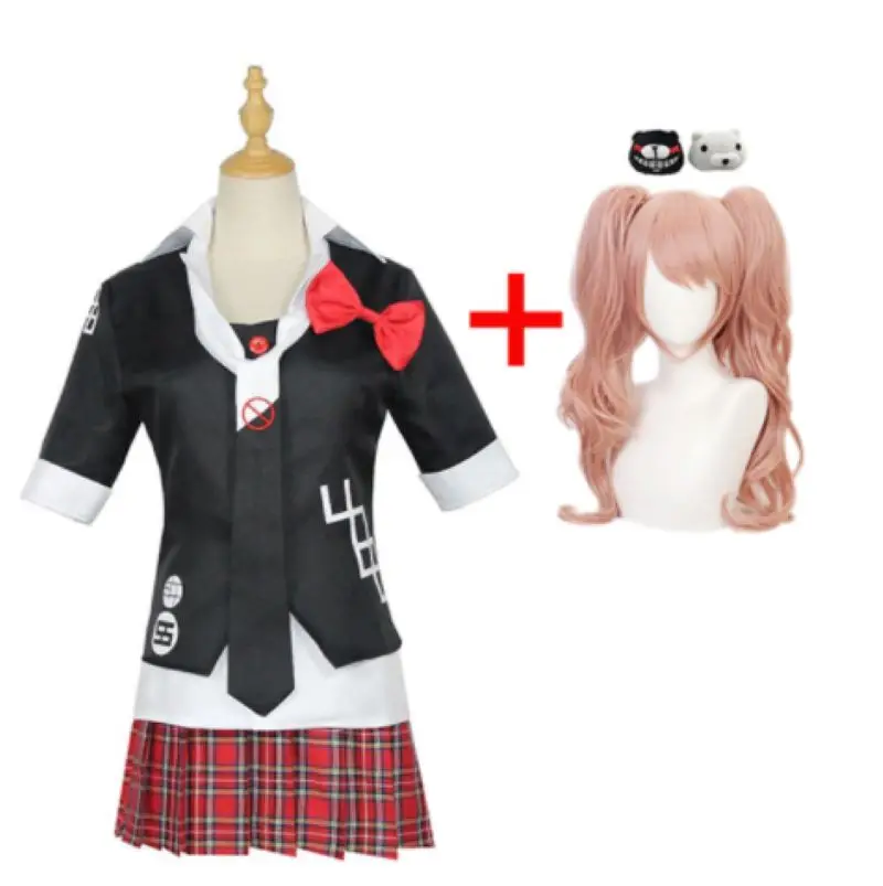 Костюм для косплея из аниме данганронпа женская форма короткая юбка кафе парик с