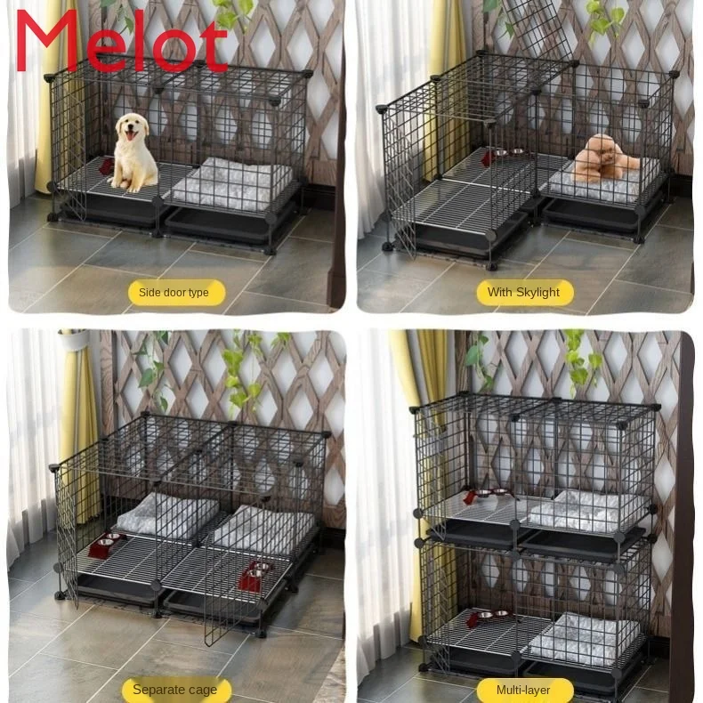 

High-End Luxury Dog Crate Small Dog Indoor Medium with Toilet Household Kennel Pet Villa Fence Fence