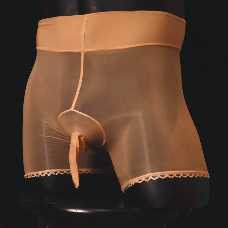 Мужские масляные блестящие чулки трусики мужские сексуальные прозрачные шорты