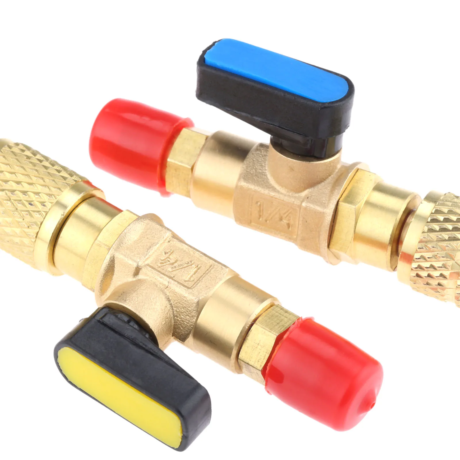 Yetaha 3 шт. прямой и ручной запорный клапан 1/4 &quotSAE Male 5/16&quot SAE Female для R22 R12 R410a