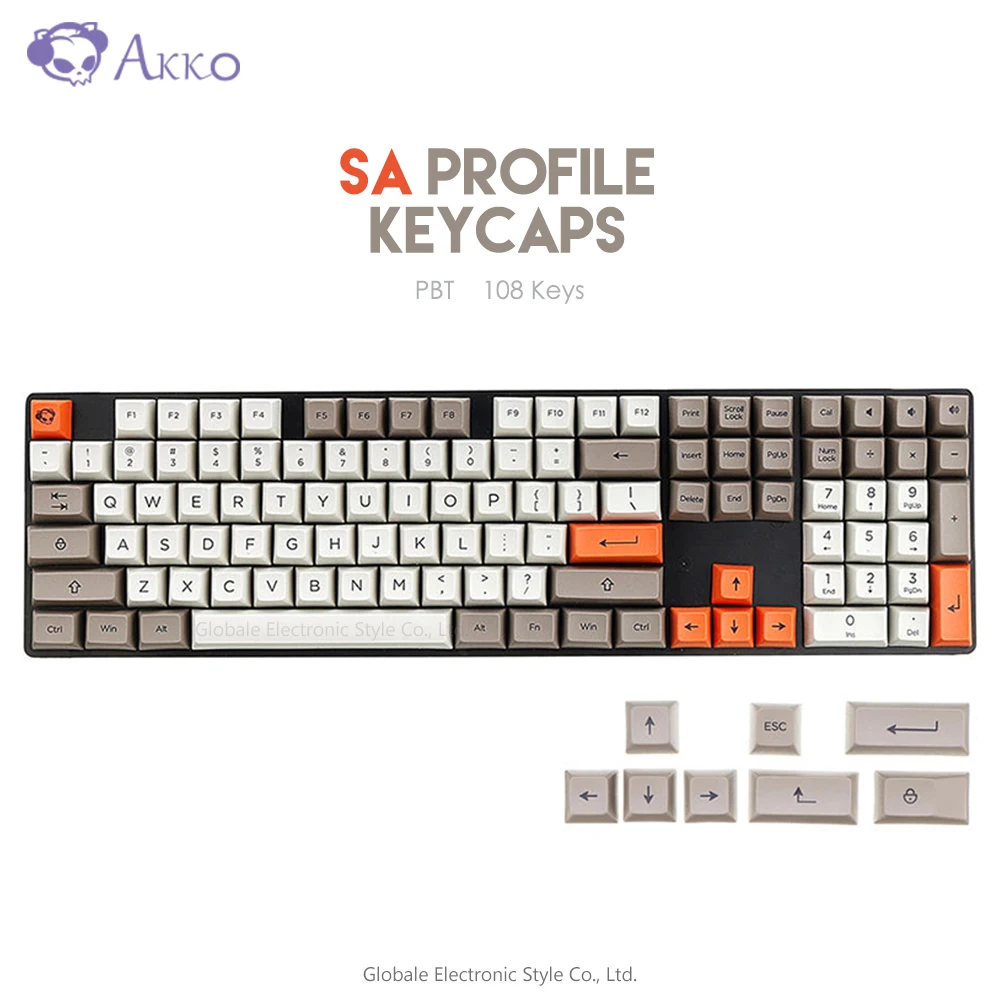 Оригинальный AKKO паровой двигатель 108 ключ SA профиль PBT для механической