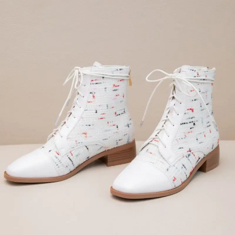 Женские ботильоны с квадратным носком на молнии размеры 31-43 | Обувь