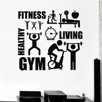 exercise stickers gym wall decal sticker sport motivation fitness gym wall mural art decal home decoration