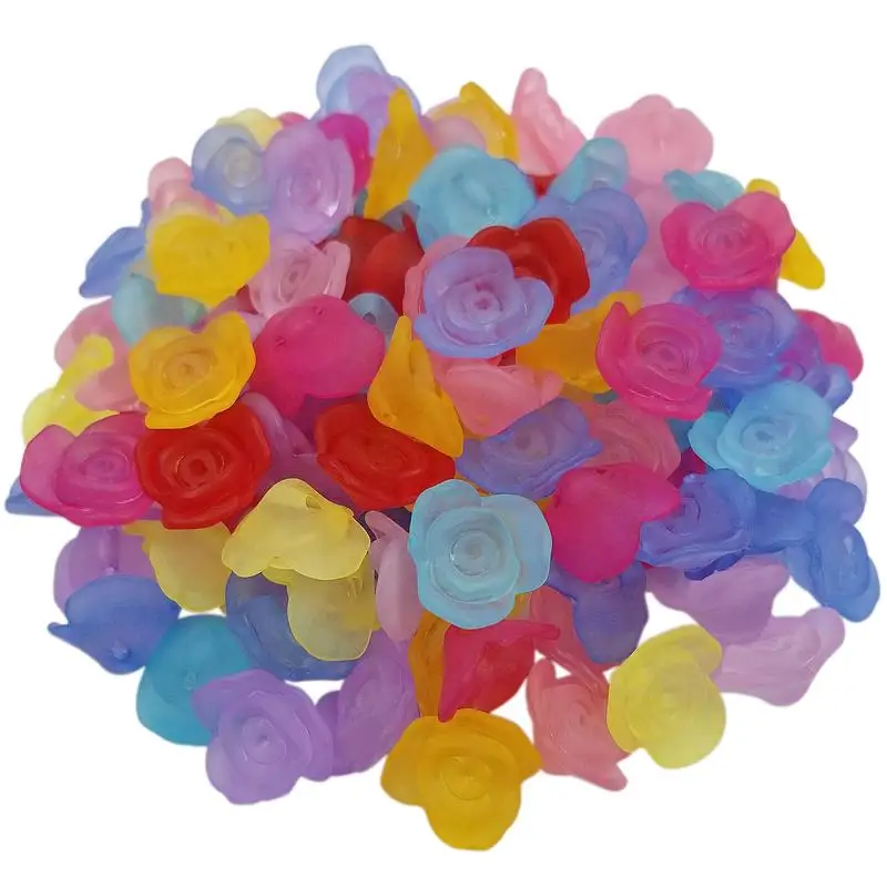 

Прозрачные матовые бусины 15 мм, 50 шт. карамельных цветов, подвеска в виде Розы, ювелирные изделия «сделай сам», аксессуары для рукоделия, гор...