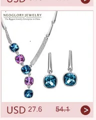 Neoglory, ювелирные наборы, сделанные с элементами SWAROVSKI, Кристальные прозрачные ожерелья и серьги, Свадебные для женщин,, новые подарки T1