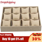 12 слотов в форме подушки ювелирные изделия Часы Браслет Дисплей лоток коробка ожерелье искусственные коробки Чехол Органайзер для ювелирных изделий подарок