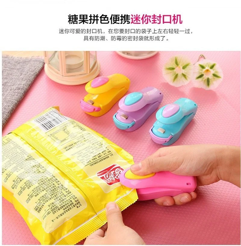 

Kitchen Accessories Tools Mini Portable Food Clip Heat Sealing Machine Sealer Hand Pressure Heat Sealer Snack Bag Mini Gadgets