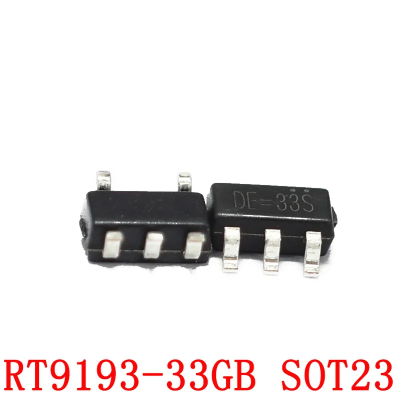 

100Pcs RT9193-33GB regulator LDO fixed 3.3V/0.3A output SOT23-5 chip