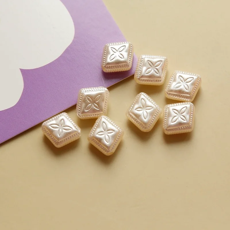 

Vintage embossed pattern rhombus acrylic beads DIY hand-made earrings jewelry accessories materials