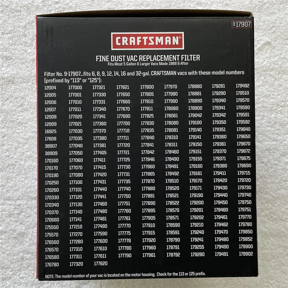 Упаковка из 1 шт. Craftsman 9-17907 вакуумный фильтр для влажной и сухой уборки мелкой