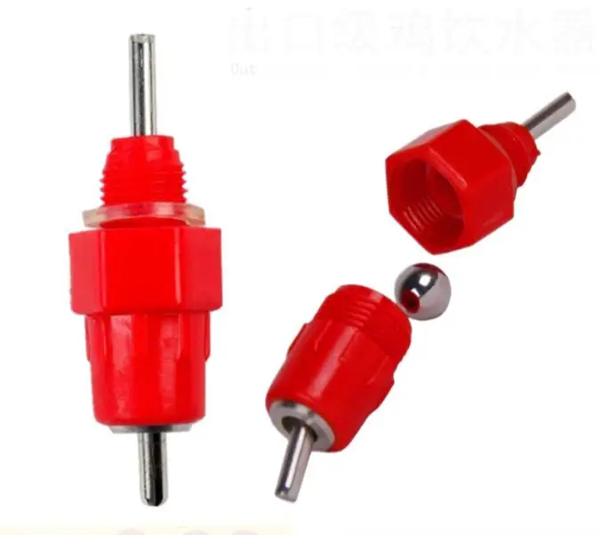 500 шт куриные ниппели красный шар ниппель куриный питатель висит питьевой чашки