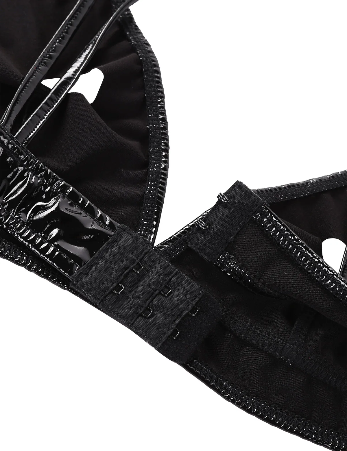 Iiniim, женское нижнее белье, модное, Wetlook, из искусственной кожи, треугольные, открытые чашечки, с дырками, для сосков, для Сисси, с вырезами, с перекрестными ремешками, бюстгальтер, Топ