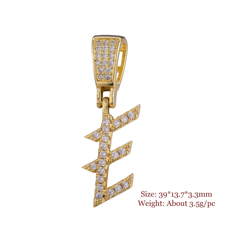 

Fashion Pave Micro Cubic Zirconia Letter Pendants For DIY Name Necklace Bracelets Supplies Jewelry Accessories Valentine's Day