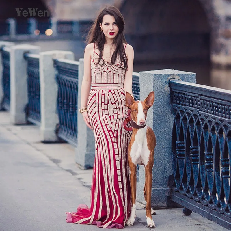 Золото Русалка Вечерние платья кристаллы 2016 В Средства ухода за кожей Шеи Для