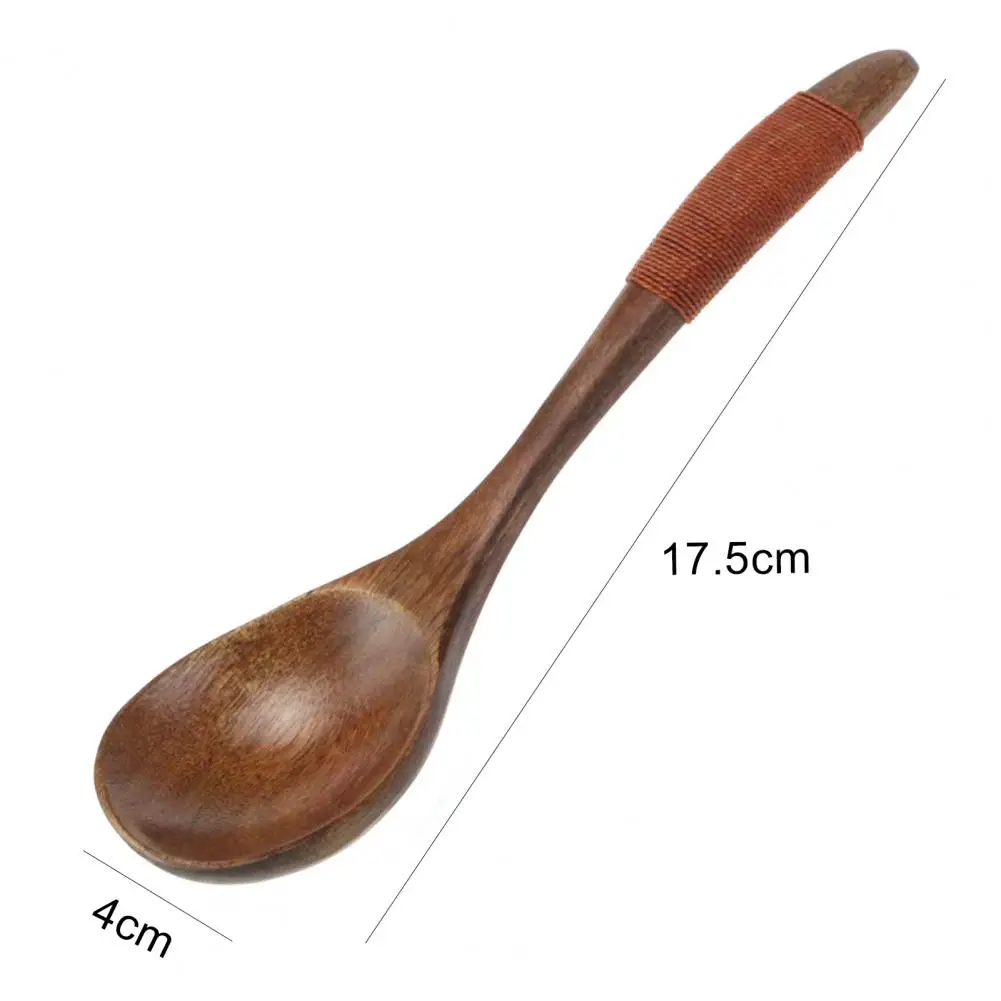 

Wooden Spoon Durable Smooth Wood Heat-resistant Kinking Home Soup Scoop for Kitchen