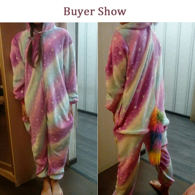 Пижама кигуруми в виде единорога для детей зимняя пижама девочек и мальчиков