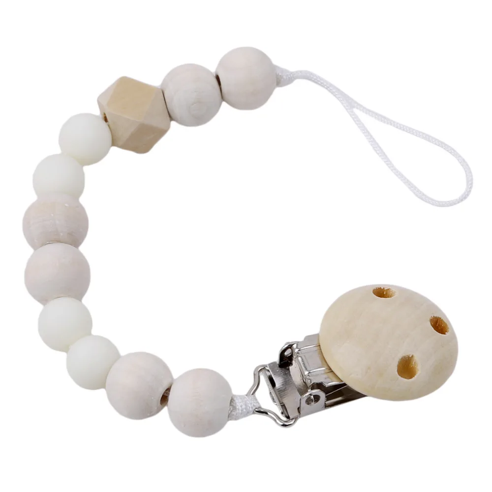 

Wooden Pacifier Clips Non-toxic Soother Clips Baby Pacifier Holder Teething Toy Attache Sucette Dummy Clip