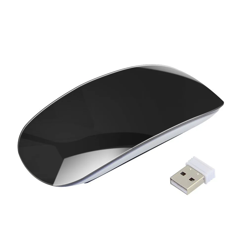 Black CHYI Magic, беспроводная компьютерная мышь для Apple Macbook, эргономичная, Arc Touch, 3D, тонкая, оптическая, Usb, Mause, ультра тонкая, для ПК, ноутбука, мыши 2 - Цвет: Black