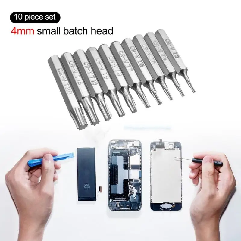10pcs CR-V Torx Bit Set Including T3 T4 T5 T6 T7 T8 T9 T10 T15 T20 T6-T20 Security Mobile Repair | Инструменты