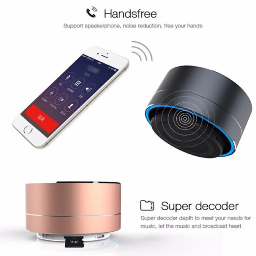 

2022.Mobile Phone Portable Card Mini Broadcaster A10 Wireless Bluetooth Speaker Alarm Device HD Mic Strong Sound Field