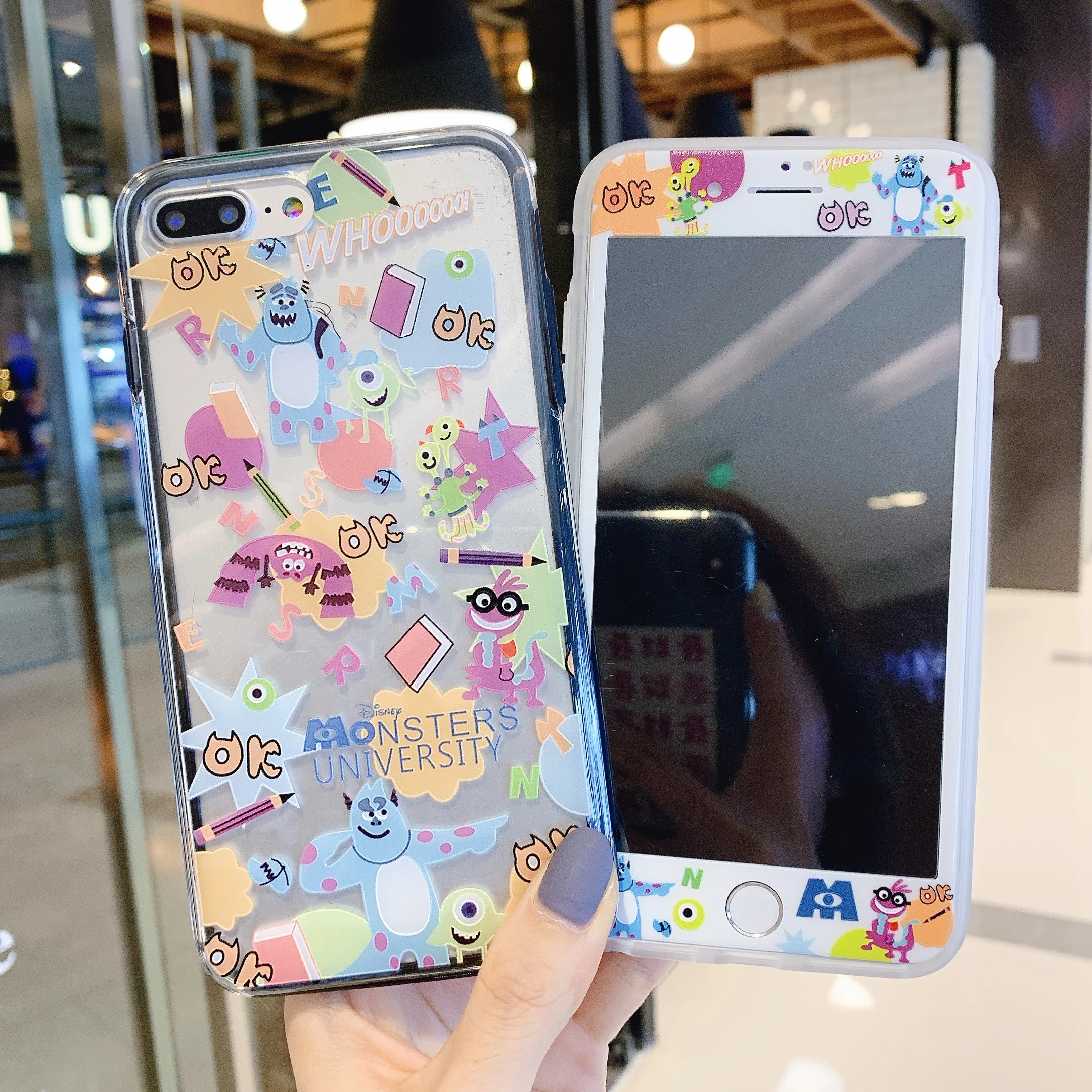 Мультфильм HD защитная пленка чехол для телефона iPhone 11 Pro Max 6 6s 7 8 Plus X XS XR XSMAX стежка