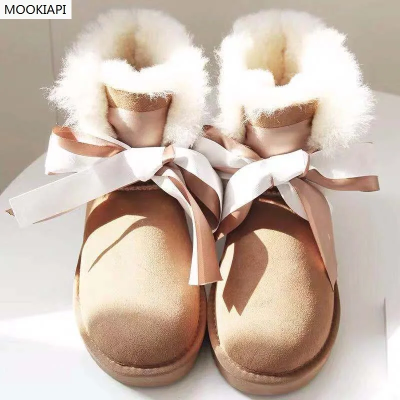 Сапоги из 2019 натуральной овчины женские зимние сапоги 100% шерсти 4 цвета