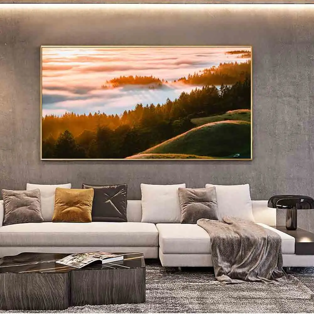 

Landscape oil painting cloud sea sunset art canvas painting living room corridor office home decoration mural