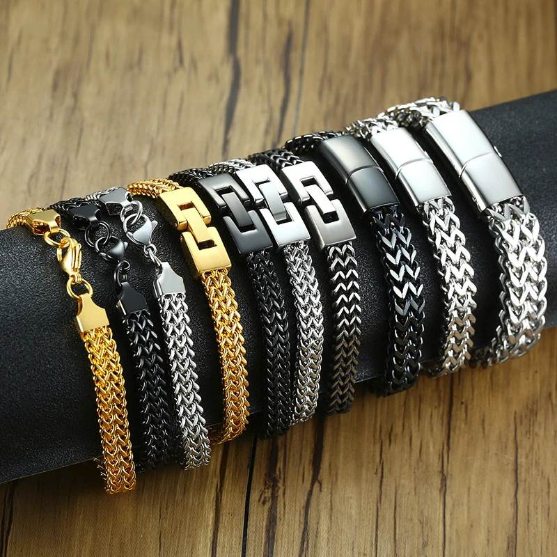 Мужской браслет из нержавеющей стали с изображением лисий хвост в городском