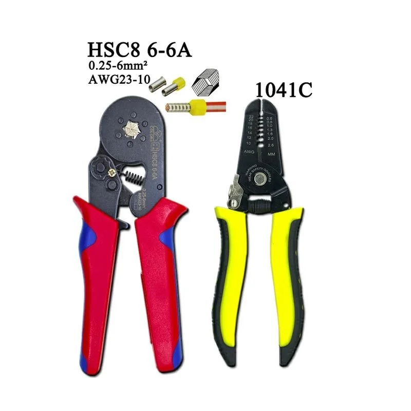 

Wire Stripper Cutter Pliers Non-slip Handle Multi-functional Suit For 0.6-2.6mm2 Electrical Ferrule Crimping Tools