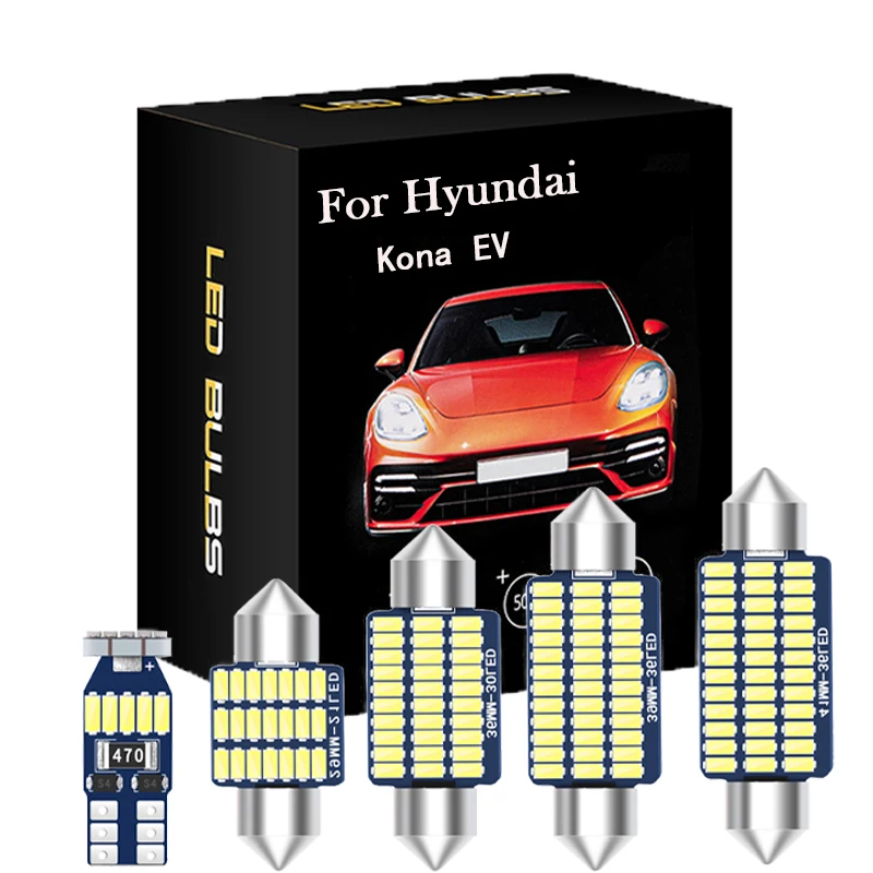 

HSMI 9pcs Canbus Interior Lights For Hyundai Kona EV 2019 2020 + Vehicle LED Car Inside Map Dome Trunk No Error Lamp Bulb Kit