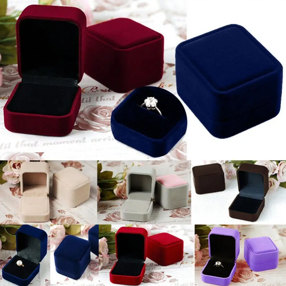 

Jewelry Organizer Earring Ring Display Storage Organizer Square Lid Open Box Case Gift rangement органайзер для украшений