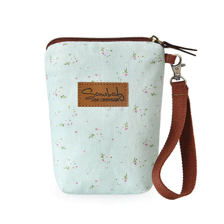 bag - Blue flower Холщовая Сумка для мобильного телефона, Новая женская мини-сумка в Корейском стиле для студентов - Цвет: bag - Blue flower