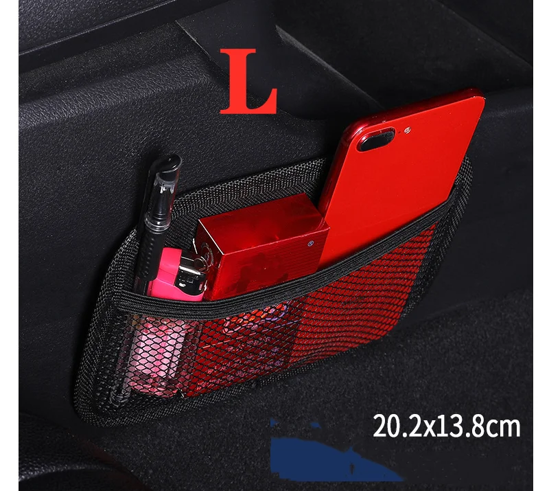 

1PCS Universal Car Seat Side Back Storage Bag Stick Mesh Net Storage Bag car Phone Holder wallet Pocket Organizer Pouch