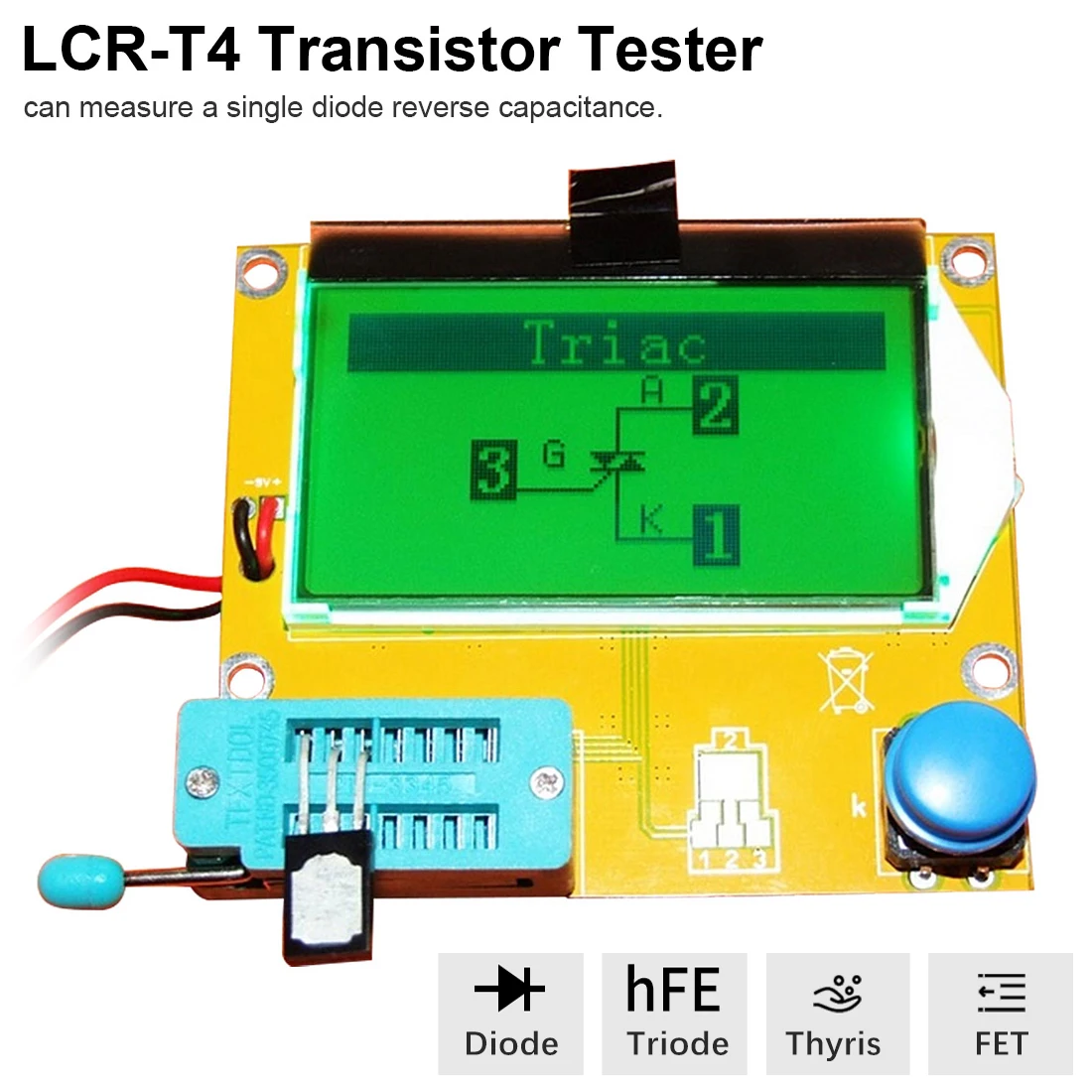 

Diode Transistor Capacitance ESR SCR Meter LCR-T4 Mega328 Digital Transistor Tester MOS / PNP / NPN LCR 12864 LCD Display