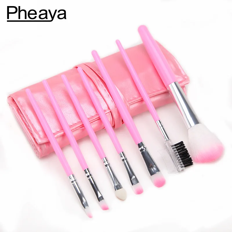 

7pcs Bamboo Makeup Brushes Makeup Brushes Set Green Macarons color Facial Foundation Cosmetic Makeup Brush Kit Free Shipping