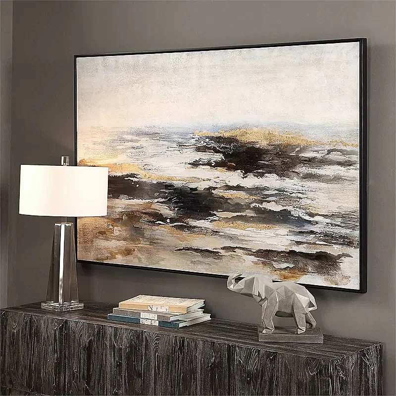 

Hand-painted Oil Painting Decorative Abstract Gold Light Luxury Living Room Background Wall Paintings Of American Paintings Trip