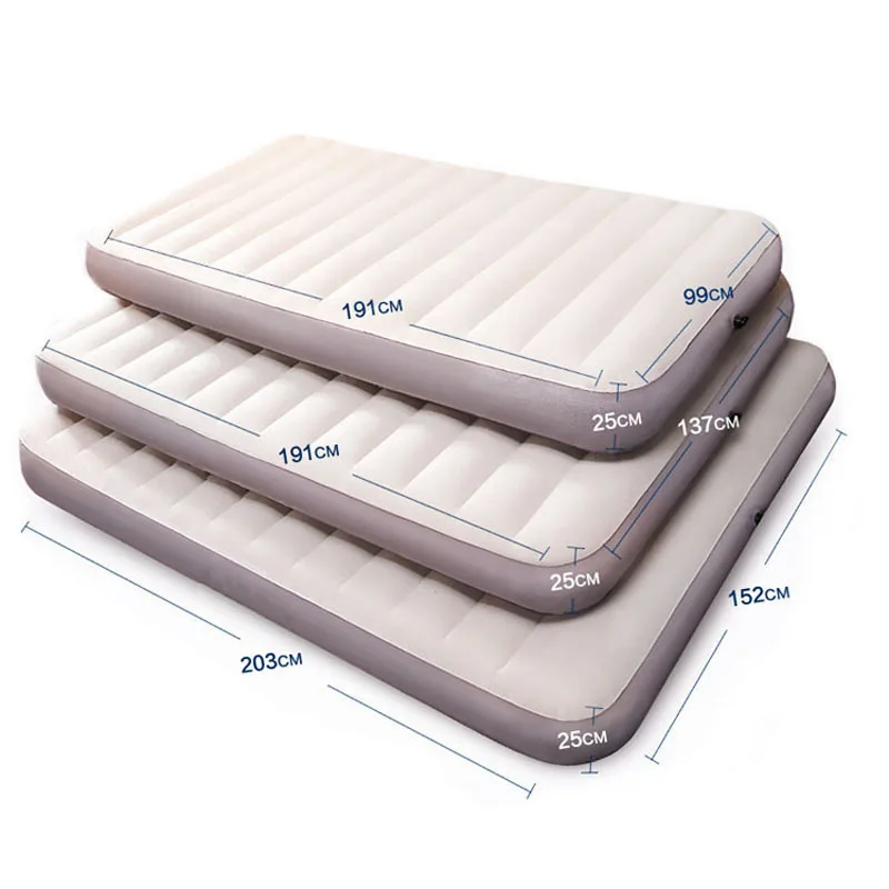 

64701 99*190*25cm flocking single air mattress air bed camping mat beach mat Inflatable Mattress With Electric Pump