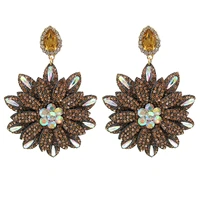 new fashion bohemian colorful drop earrings for women 2022 large rhinestone pendant earrings luxury wedding jewelry brincos